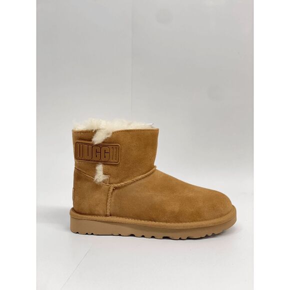 UGG Women's Mini Bailey Logo Strap Boot - Chestnut 7M - Picture 2 of 8